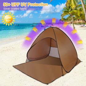 Pop Up Beach Tent Sun Shade Shelter Anti-UV Automatic Waterproof Tent Canopy for 2/3 Man w/ Net Window Storage Bag