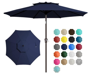 Nix DY All-iron Double-layer Mid-column Umbrella 9-8-38-navy Blue