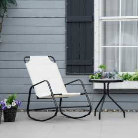 Garden Rocking Chair (Option: Cream White-545x115x800 mm)