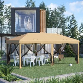 x20' Pop Up Party Tent Gazebo Wedding Canopy with 6 Sidewalls (Option: Beige-1180x360x245 mm)