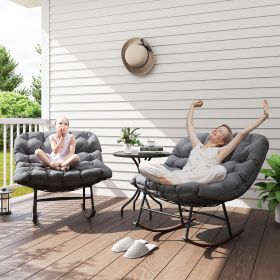 Outdoor Rocking Chair Patio Set of 2 (Option: Gray-960x680x420 mm)