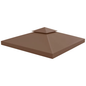 Gazebo Replacement Canopy for Model 01 -0153, 2-Tier Top Cover for 9.84' x 9.84' Gazebo, Coffee (TOP ONLY) (Option: Coffee-320x70x420 mm)