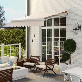 8' x 6.6' Patio Retractable Awning (Option: Beige-1360x280x190 mm)